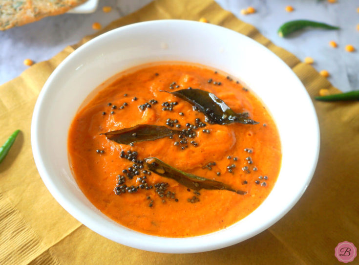 Tomato Chutney For Dosa Idli And Uttapam Babs Projects   Tomato Chutney Rec 735x542 